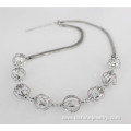 Alloy Ball Choker Chain Zircon Necklace Trendy Jewelry